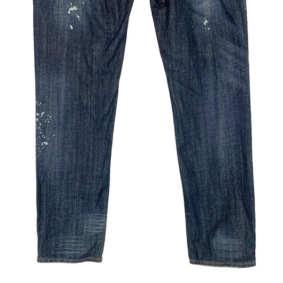 Dsquared2 Splatter Distressed Slim Straight Leg Jeans Size 34 - Picture 6 of 8